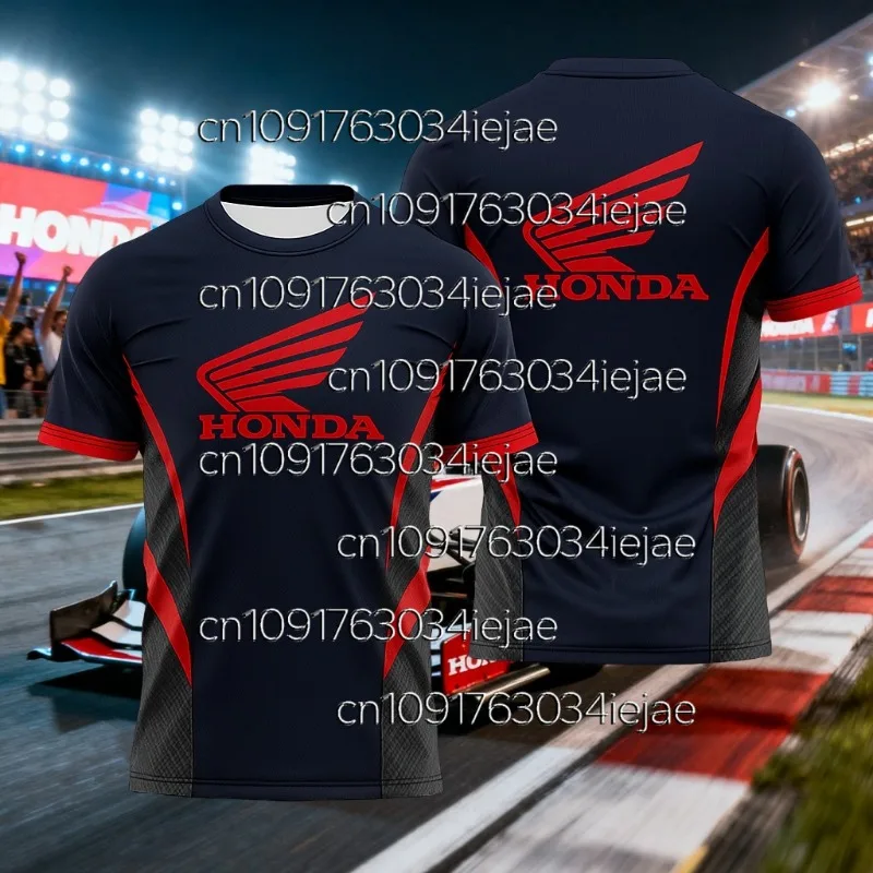 هوندا 2026 دراجة نارية تي شيرت رياضي فريق السباق نمط الصيف جيرسي تنفس سريع جاف قصيرة الأكمام والعتاد لمحبي السباق
