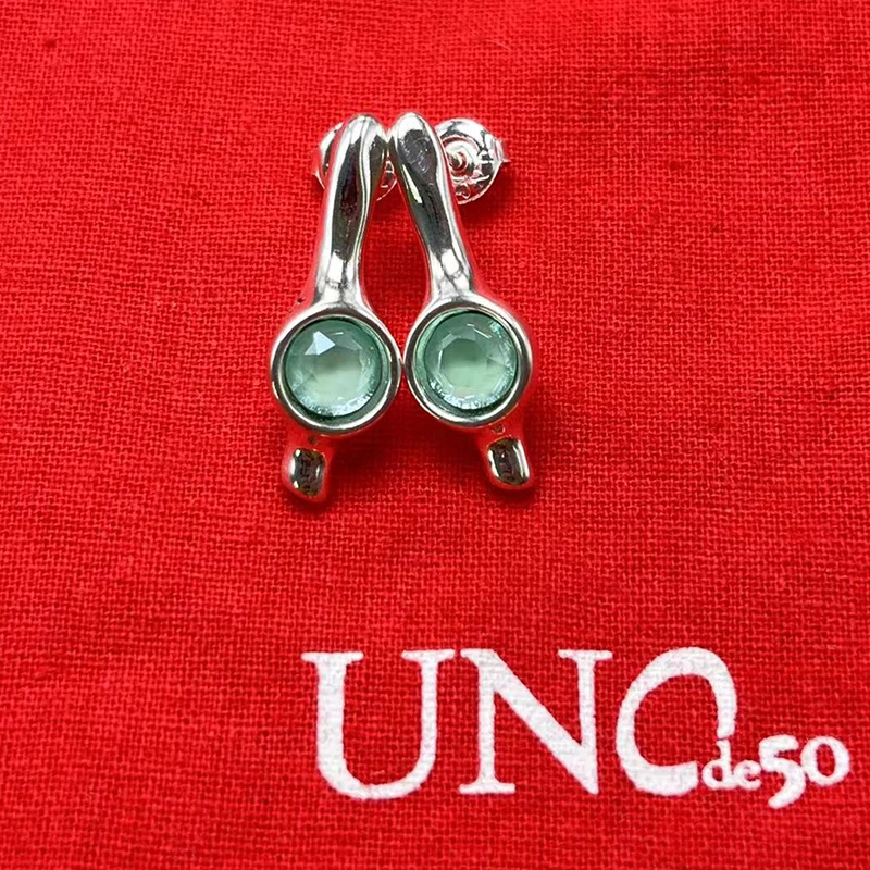 

Самые продаваемые испанские модные изысканные женские серьги UNOde50 с драгоценными камнями, романтичные ювелирные изделия, Подарочный пакет с сумкой, 2023