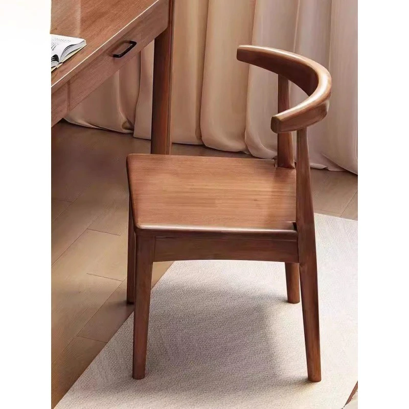 

Nordic solid wood dining home simple solid wood back modern restaurant commercial stool backrest horn