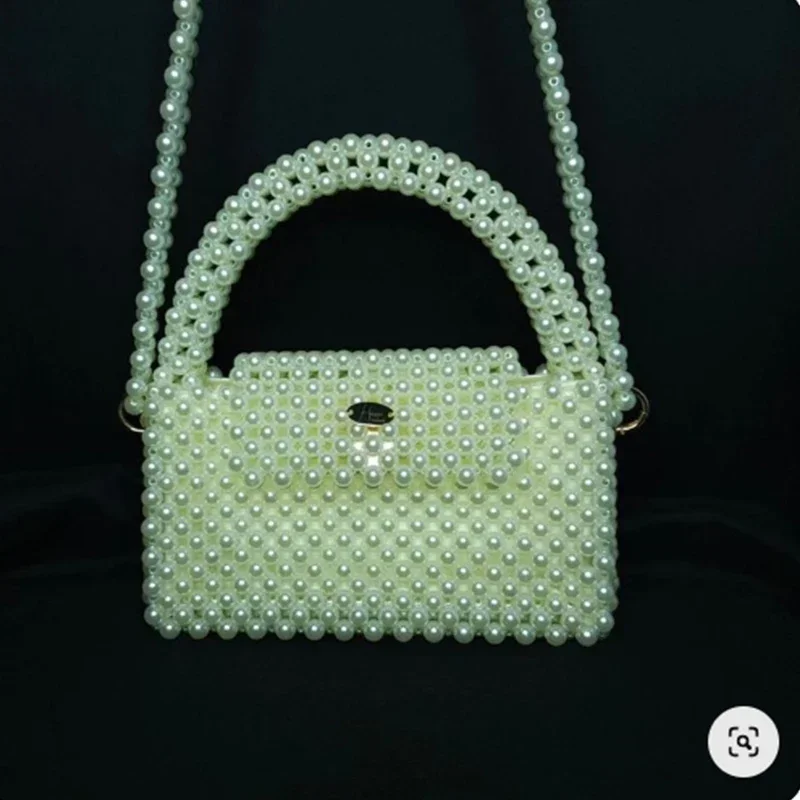 

Customized Color Pearl Bead Bags New Fashionable Handbag For Women High-end Texture Designer Handmade Flip Women's Shoulder Bag