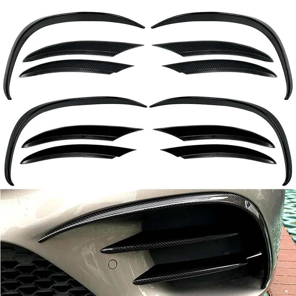 

4PCS Front Bumper Wind Splitter Kit - ABS Fog Light Eyebrow Trims for 2019+ Mercedes C-Class W205 (C180/C200/C260)