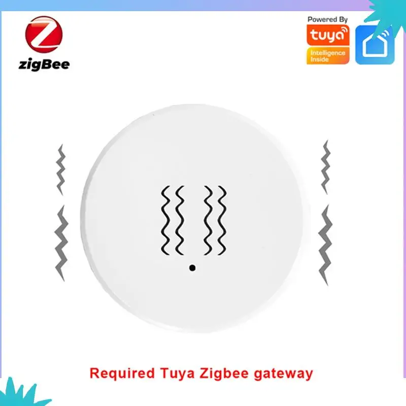 ABZW Tuya Zigbee Smart Vibration Sensor Tilt Detector Home Security Protection Smart Life App Real-Time Monitor Alarm