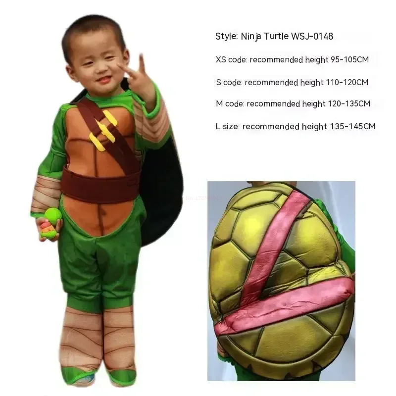 Turtle Halloween Anime Children's Costume Cosplay Clothes Ninja Turtle Japanese Anime Role Play Stage Wear Gift For Kids