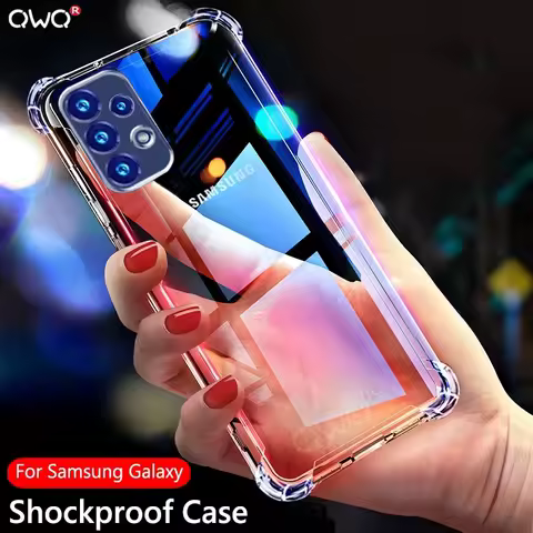 QwQ Shockproof Silicone Case For Samsung Galaxy S22 S21 S20 FE Ultra S10 S8 S9 Note 20 10 Plus A53 A73 A51 A71 A52 A72 Cover