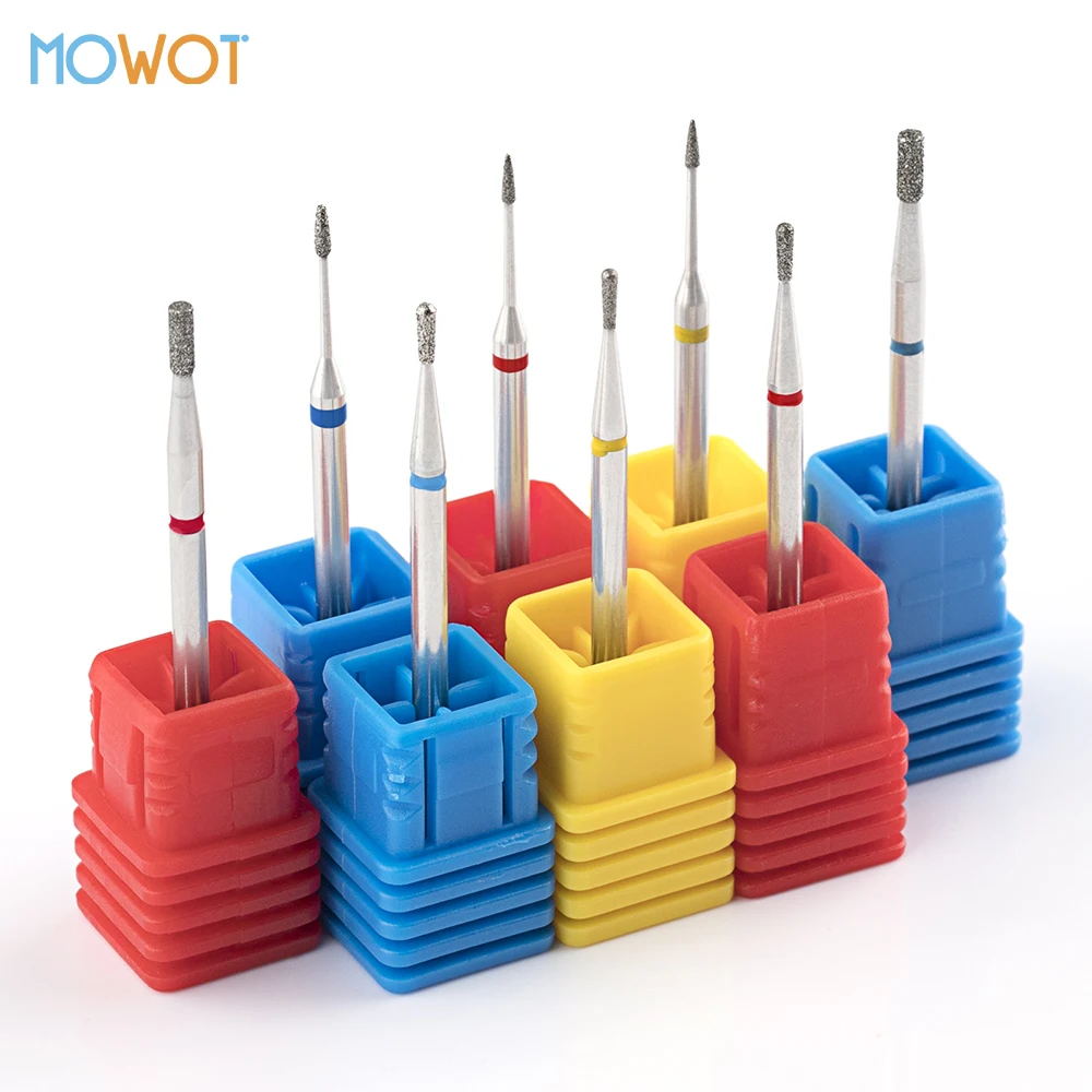 

MOWOT 2pcs Nail Drill Bits Diamond Milling Cutter 3/32'' Electric Rotary Cuticle Clean Burr Nail Bit Manicure Pedicure Nail Tool