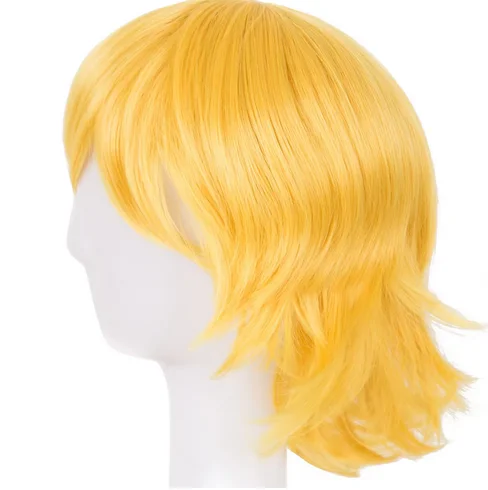 Cosplay Wig  Synthetic Heat Resistant Short Wavy Hair Costume Cosplay Halloween Carnival Events Party Yellow Hairpiece