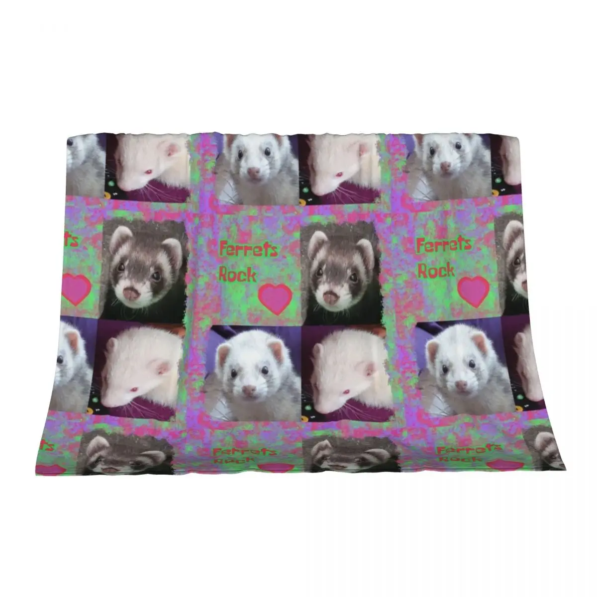 

Ferrets Rock photo message Throw Blanket Warm Kid'S Plaid on the sofa Decorative Throw Blankets