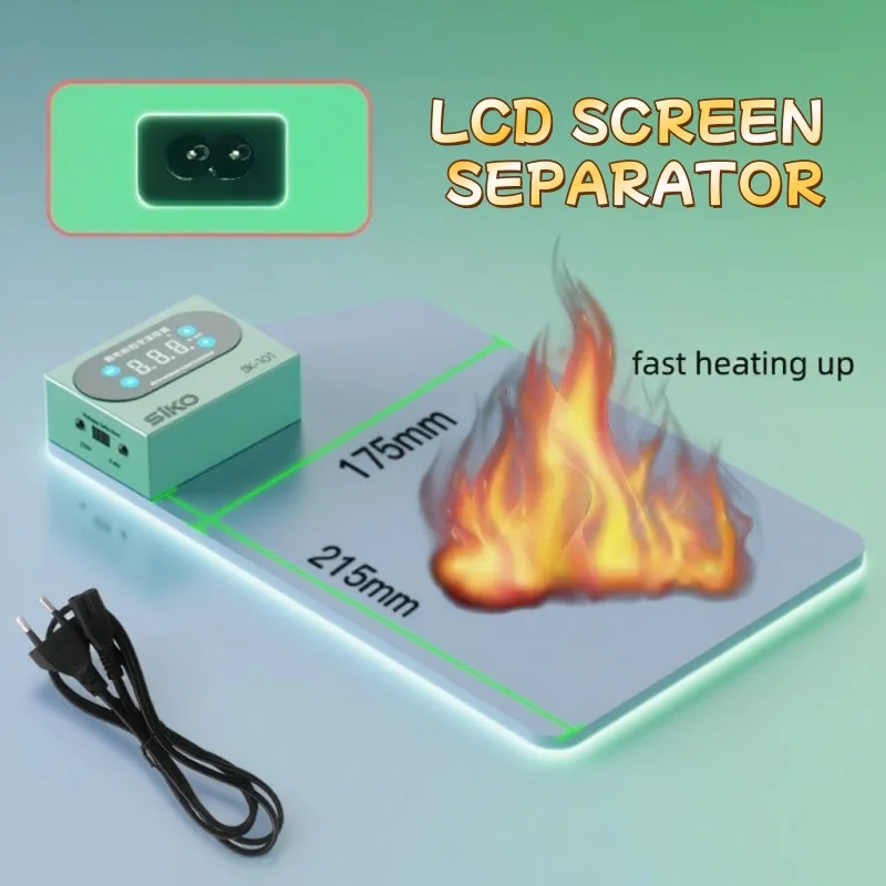 Professional LCD Screen Splitter Tool Heating Pad for Mobile Phone & Tablet Display Repairs with Precise Temperature Adjustment