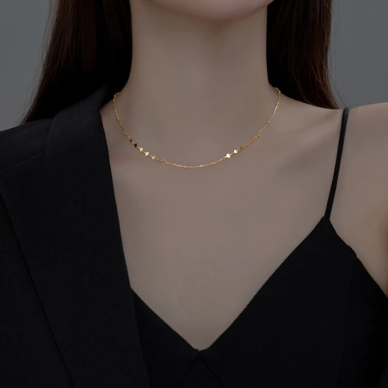 MODIAN złoty kolor nieregularne serca naszyjnik z koralików naszyjnik dla kobiet 925 Sterling Silver krótki naszyjnik Fine Jewelry Girl Gift — zdjęcie 3