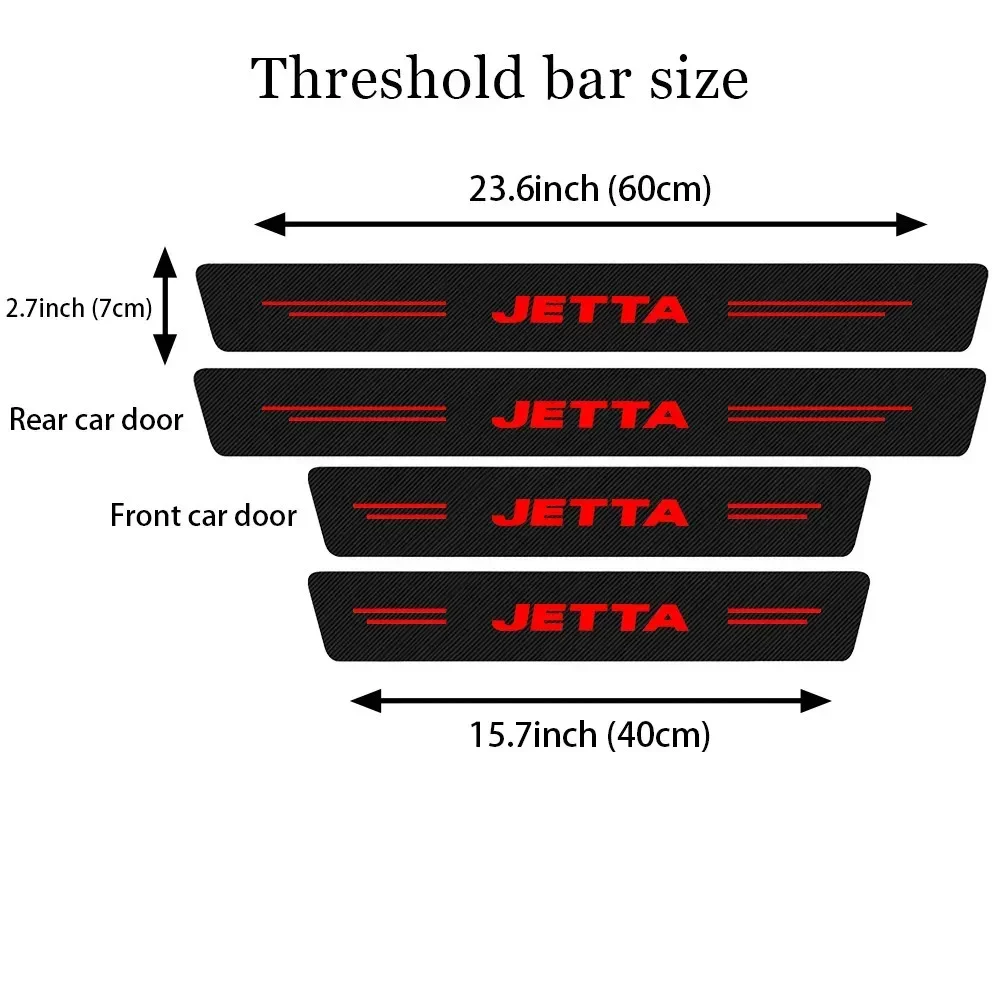 4X Car Door Threshold Sill Sticker For VW Jetta a4 5 6 7 2005 2006 2007 2008 2009 2010 2011 2012 2019 2021 Tuning Accessories