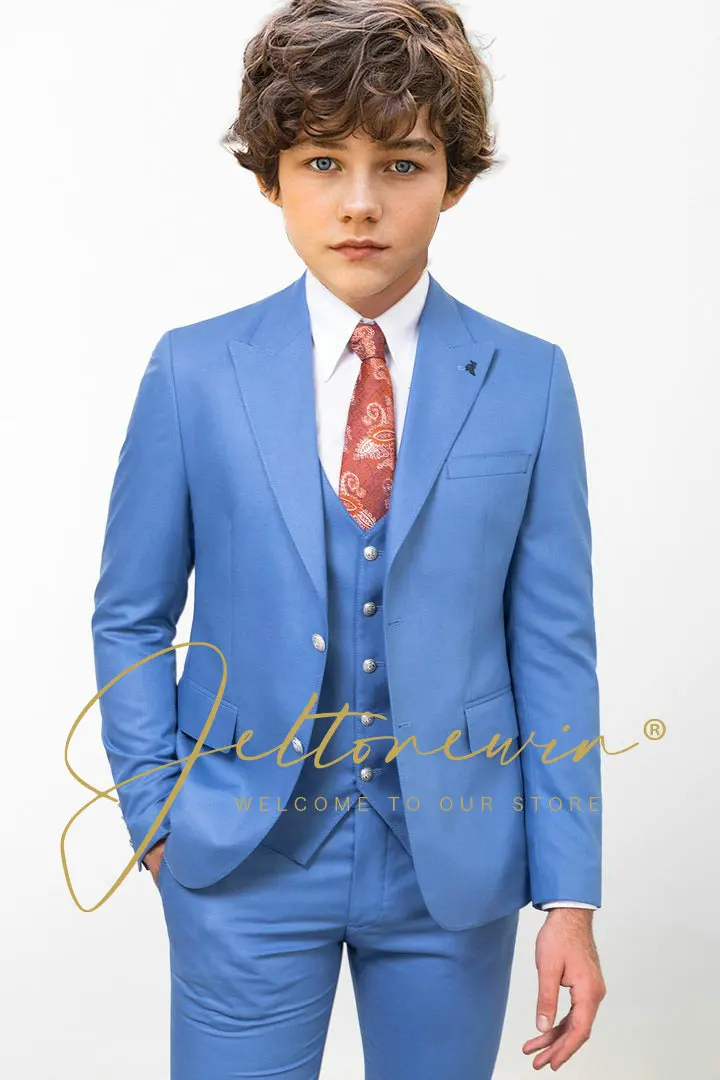 Kids Wedding Suit Three Piece (Jacket+Pants+Vest) Formal Party Tuxedo Boys Blazer Fashion Clothes Slim