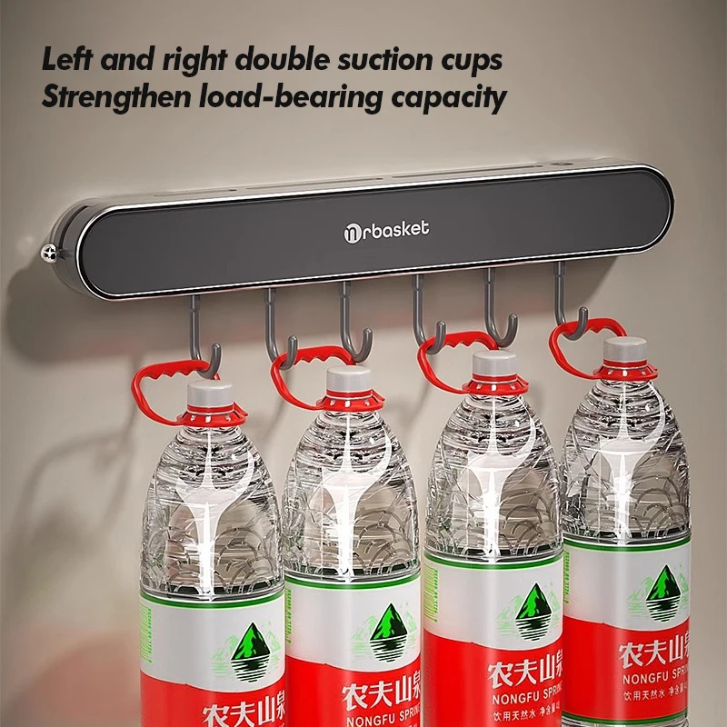 Kitchen Storage Shelf Wall Mounted Non Perforated Suction Cup Multifunctional Shelf Home Storage Supplies