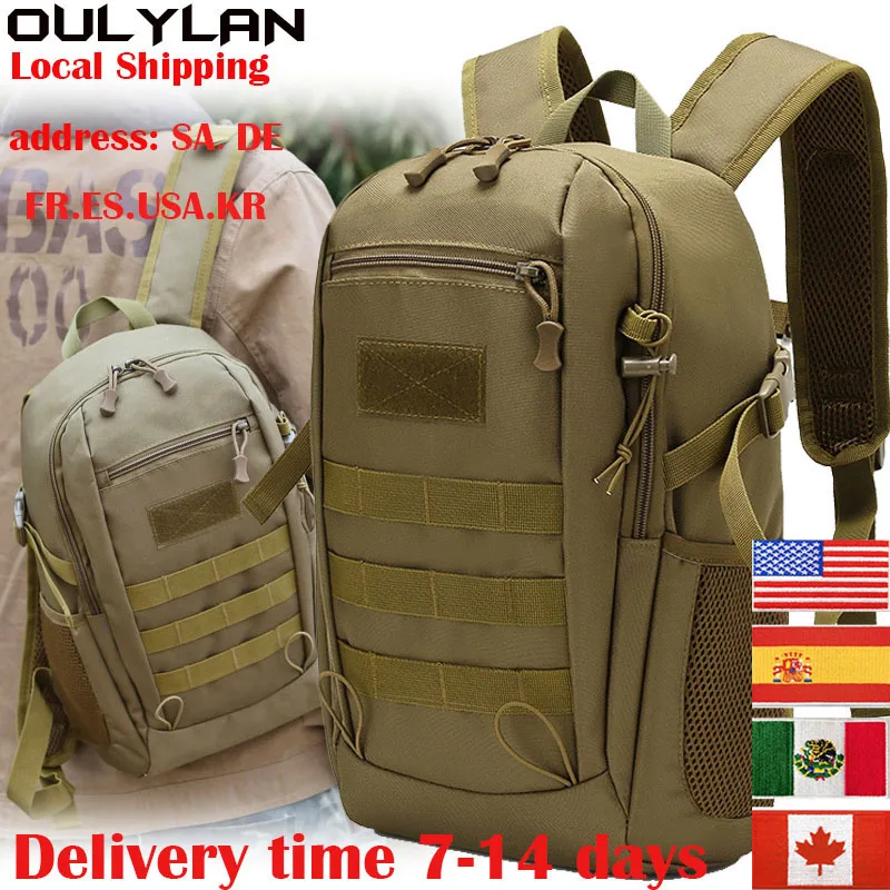 Oulylan Small Backpack Bylon Sturdy Waterproof Tactical Military Rucksack Boy Girls Bag Camping Cycling Travel