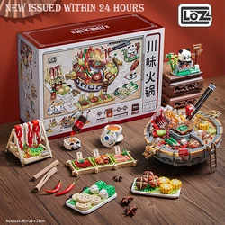 LOZ Sichuan Style Urban New IDEAS Mandarin Duck Hot Pot Creative Building Block Toys DIY Delicious Food Educational Brick Sets