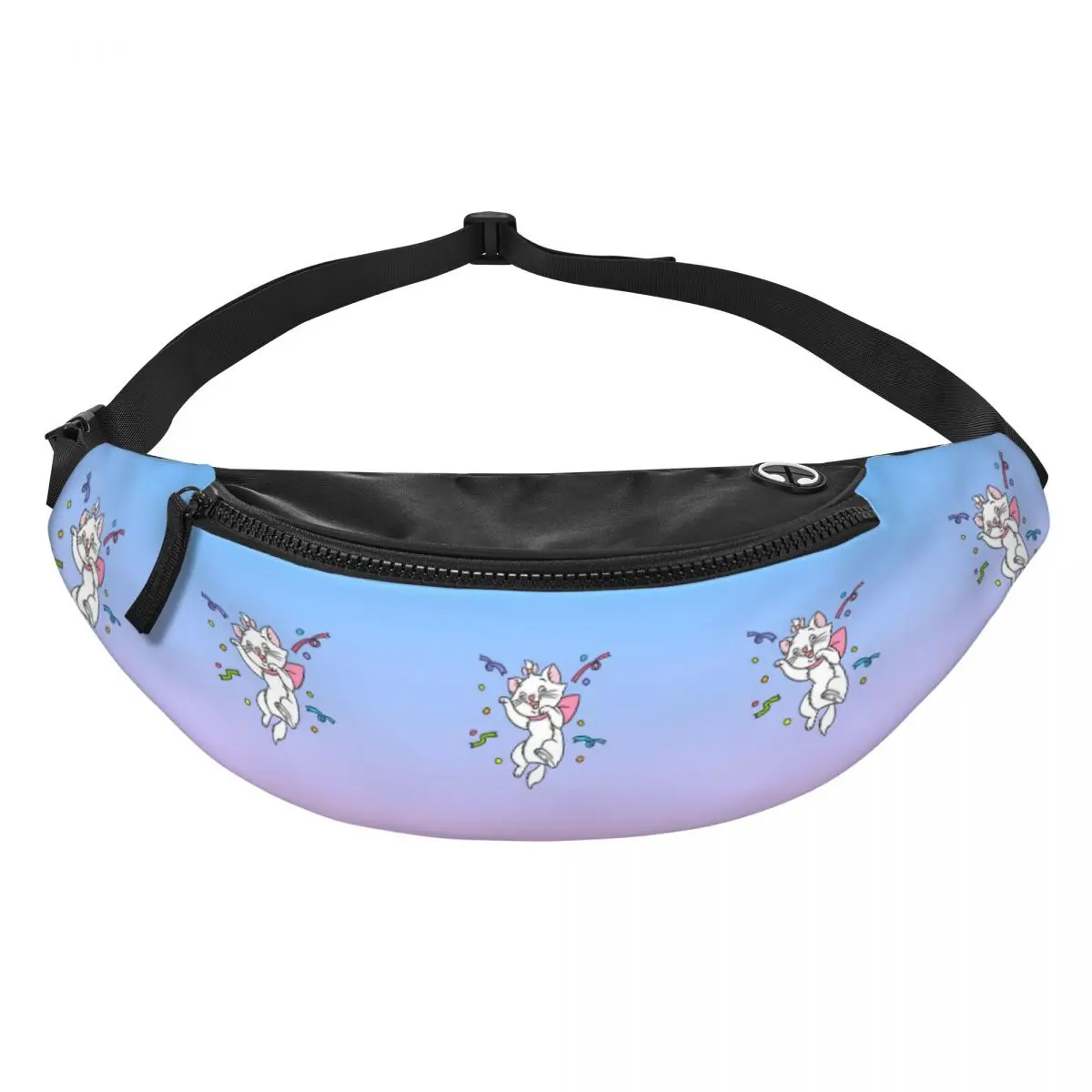 

Custom M-Marie Cat Cartoon Fanny Pack Women Men Casual Crossbody Waist Bag for Traveling Phone Money Pouch