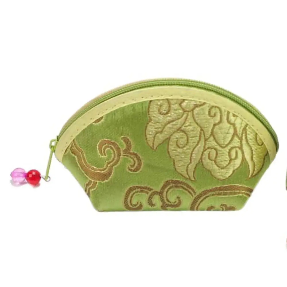 Chinese Style Multi Color Embroidery Auspicious Cloud Flower Cloth Wallet Gift Shell Coin Pouch Jewelry Storage Bag