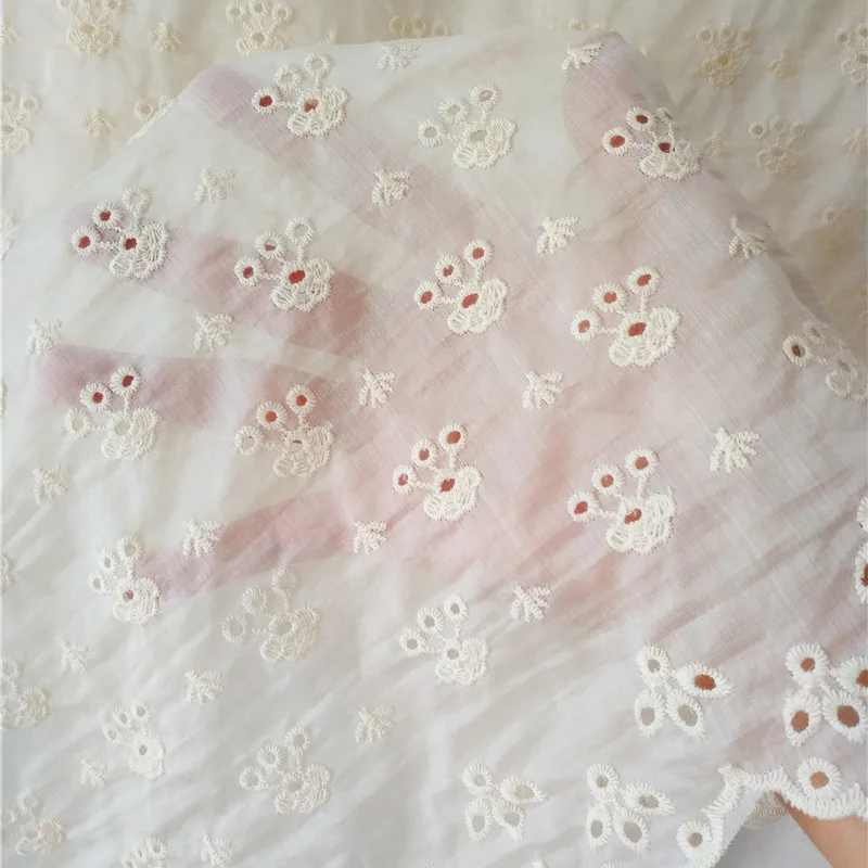 

Lace Embroidery Floral Dress Fabric Children's Clothing Lace Blouse Handmade Diy Sewing Fabric
