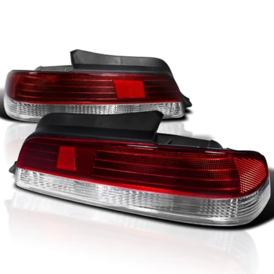 

Красные задние фонари с прозрачными линзами для Honda Prelude 19972001, левая и правая пара в сборе, повышенная видимость и современная эстетика.