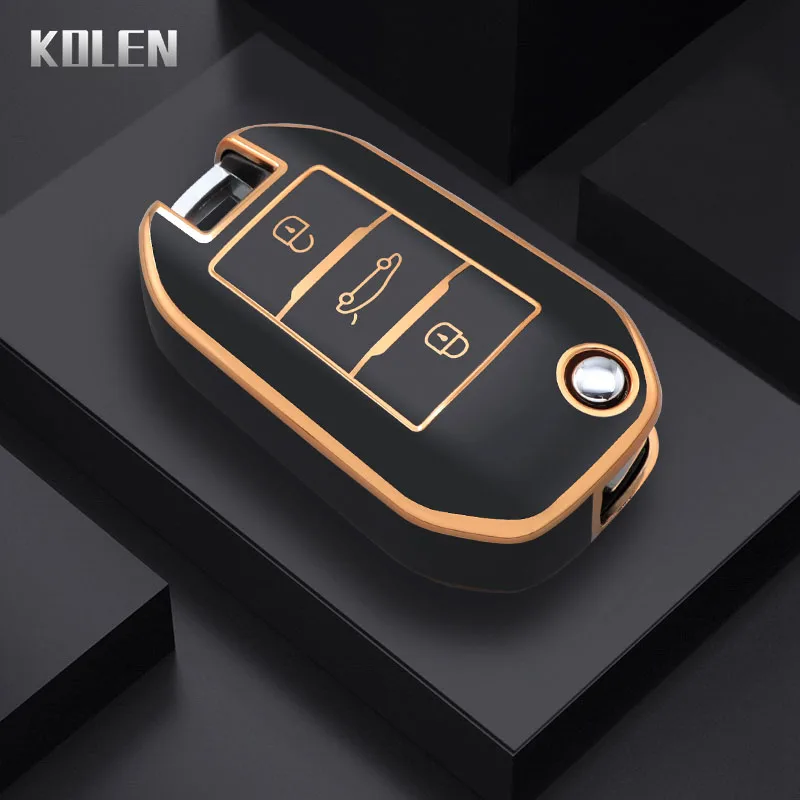 New TPU Car Flip Key Case Cover Shell For Peugeot 208 3008 308 508 408 2008 307 4008 For Citroen C4 C3 C6 CACTUS C8 Keyless Fob