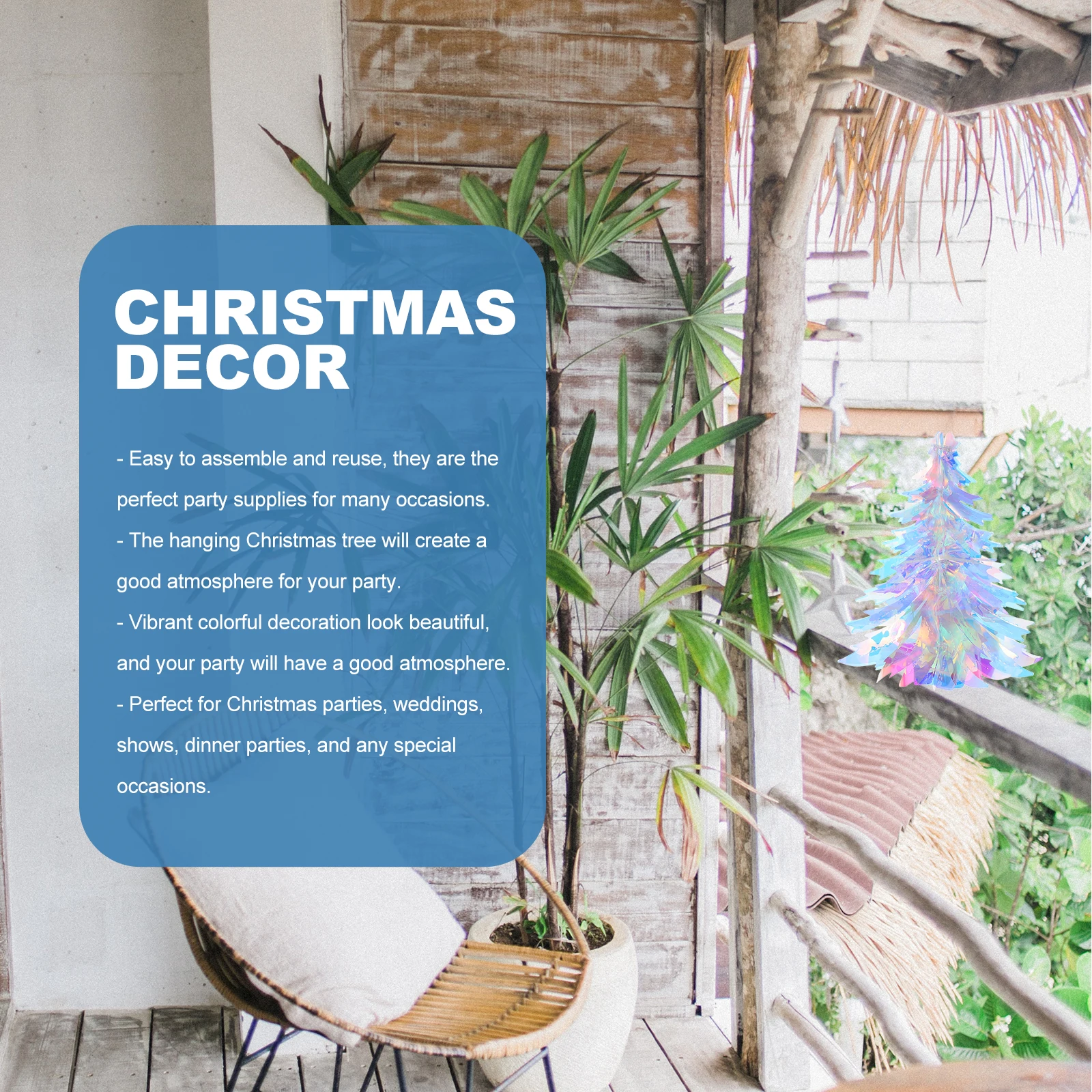 

3 Pcs Outdoor Christmas Tree Decoration Pendant Ornament Plastic Accessories Ornaments