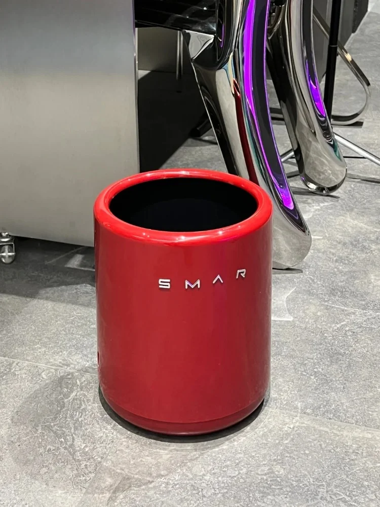 

Red Double Layer Large Capaci Tra Can for Newlyweds Retro Sle Bedroom Household Cleaning Tool Luxury round ape PET Ma...