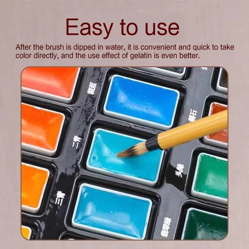 Пигменты для китайской живописи, 12/24 цвета, классическое искусство, твердые пигменты, портативные традиционные китайские живописи, товары для рисования и рукоделия