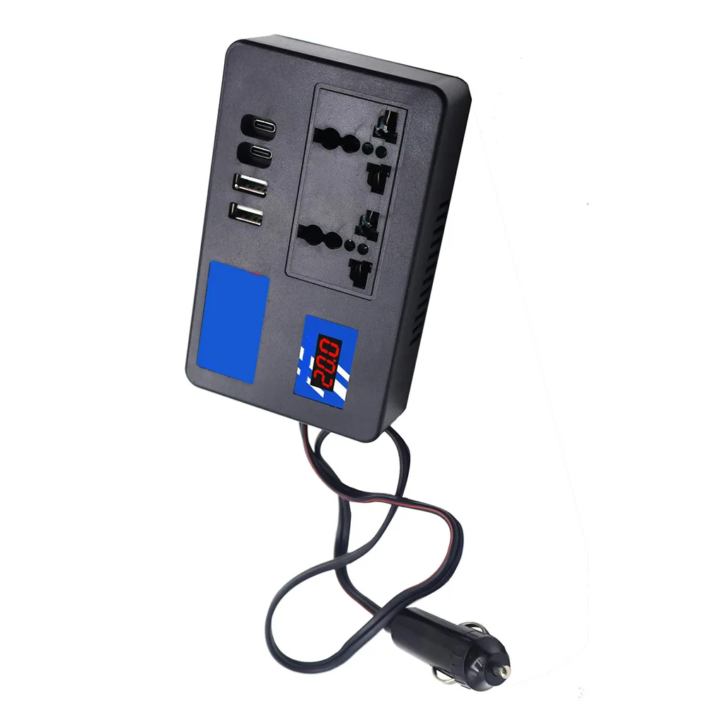 Black Car Power Inverter 220v Inverter For Electronics Inverter Truck Power Inverter Overheating Protection For Car