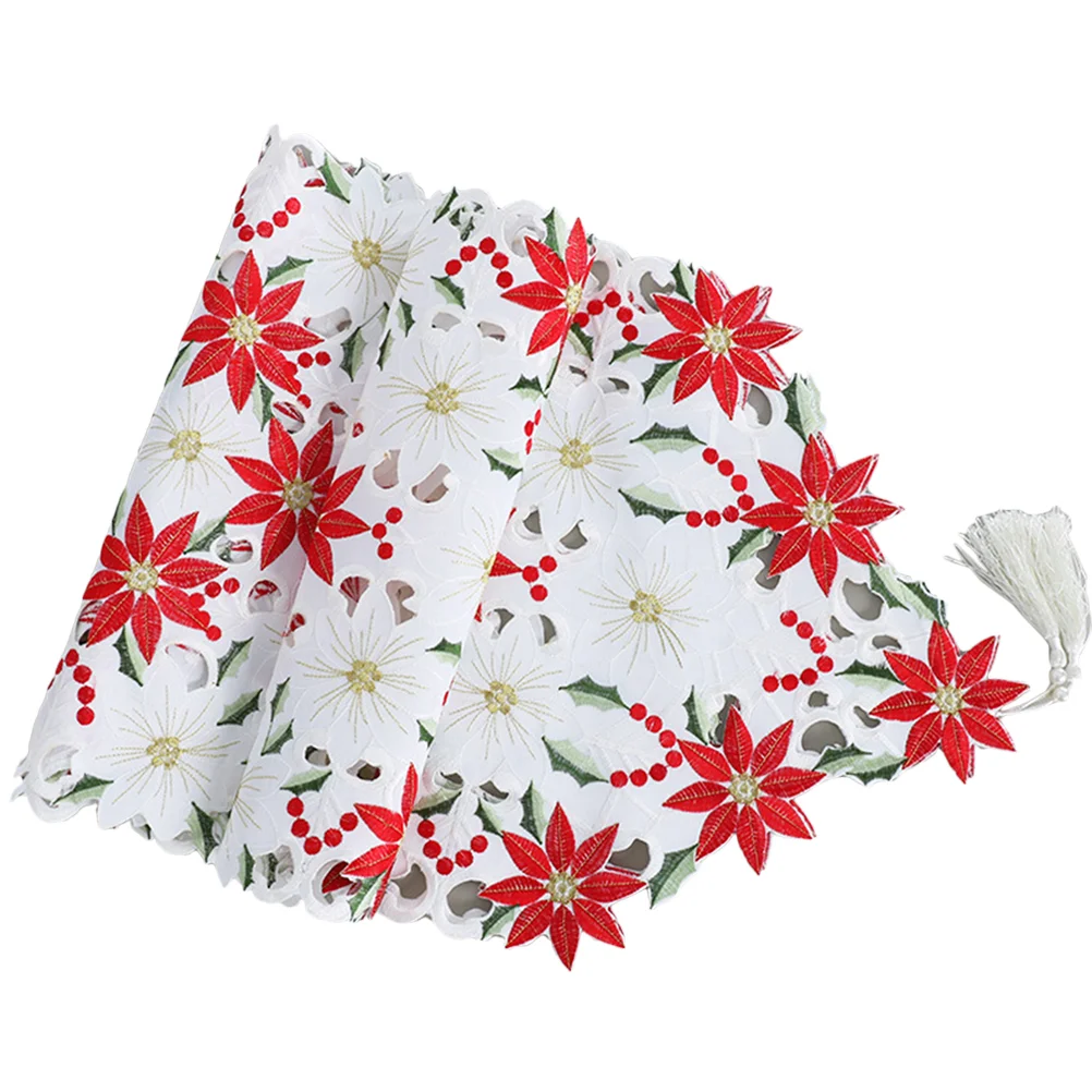 

Tablecloth Decor Christmas Ornament Banquet Runner Flower Polyester (Polyester) Decoration Decorative Home