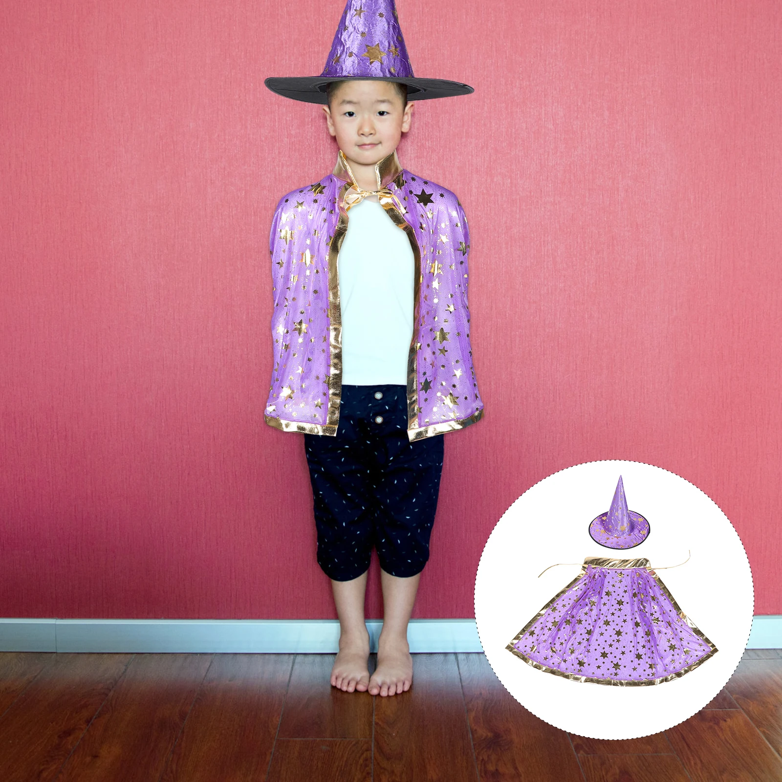 

's Cape s Capes Wizard for Cloak Cosplay Costume High-grade Thickened Satin Cloth Bronzing Costumes Wizard's