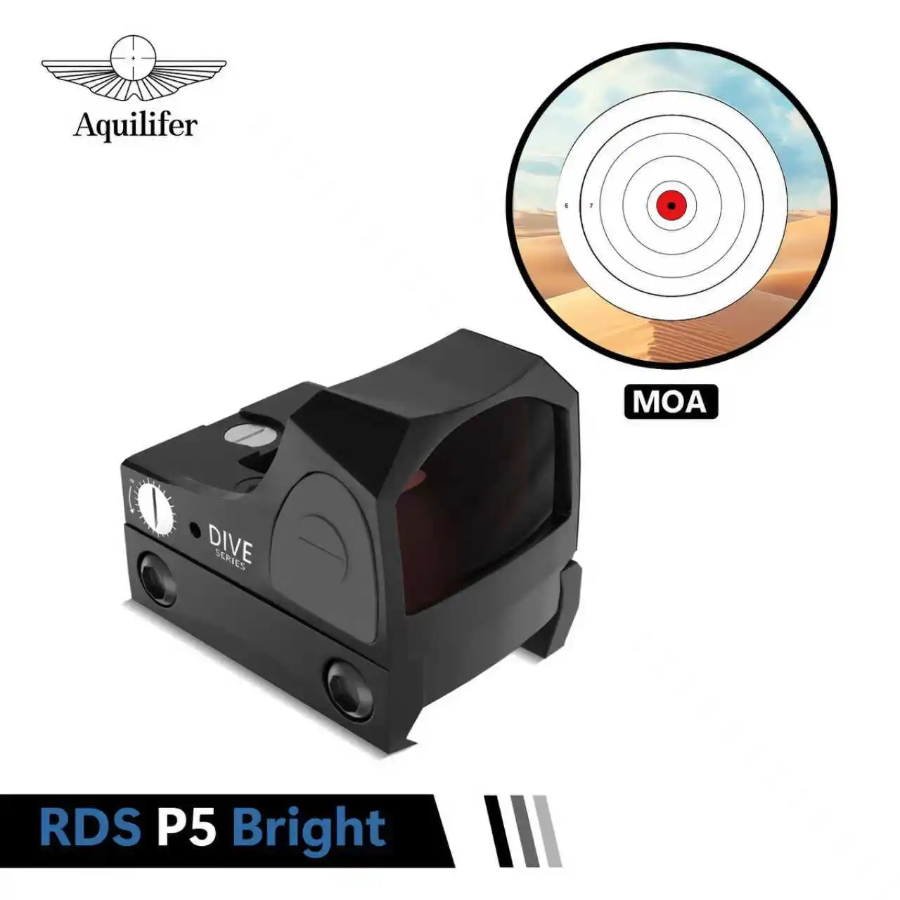

Aquilifer Red Dot Sight 5-Level Brightness Adjustment Precise Targeting for Low-Light Outdoor Shooting
