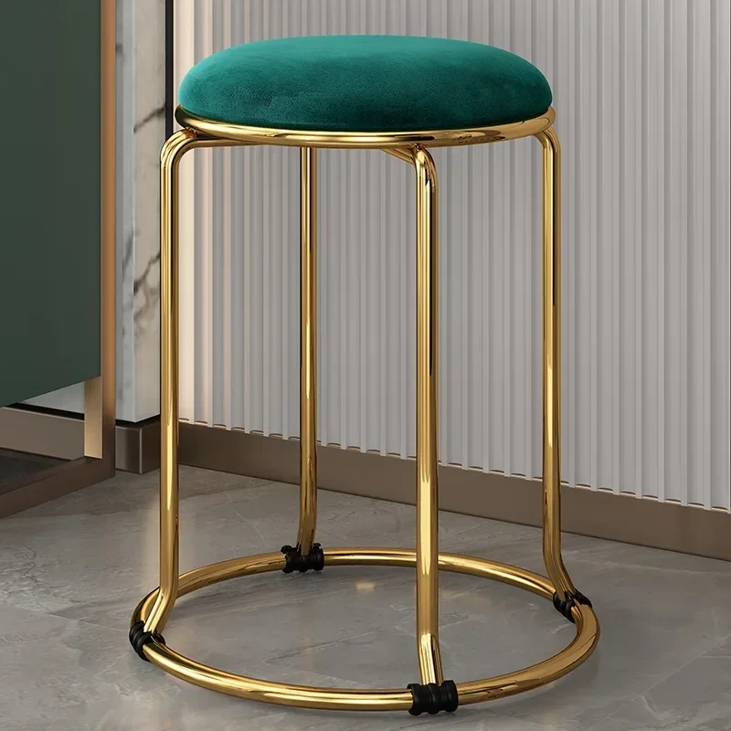 

Velvet Bar Chair Kitchen Lounge Salon Table Modern Luxury Round Stool Chair Bathroom Outdoor Style Cadeira Home Furniture YH