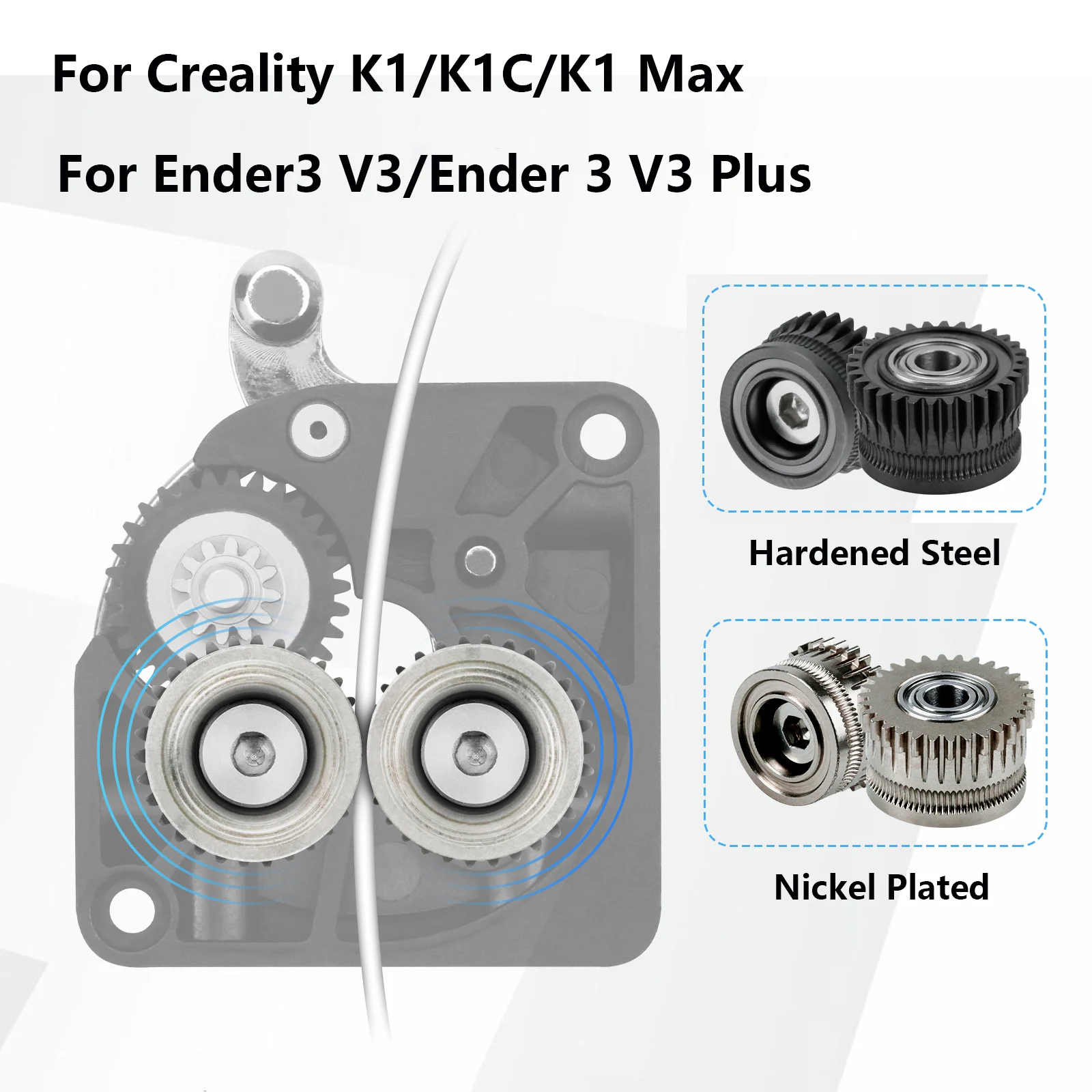 K1C EXtruder GEAR All Metal Filament Drive Gear for Creality K1 Max/K1 EXTRUDER GEAR Nickel-plated High Hardness 3d Printer Part