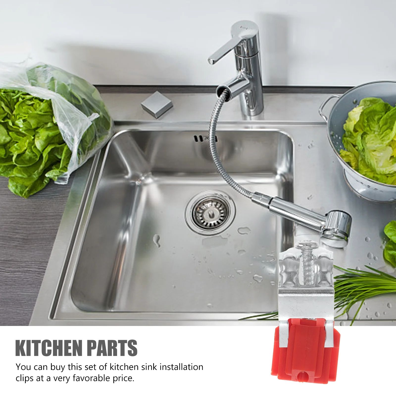 

5Pcs Kitchen Sink Fixing Clamps Mounting Brackets Sturdy Support Easy Install Sink Accessories for Kitchen Laundry Bathroom