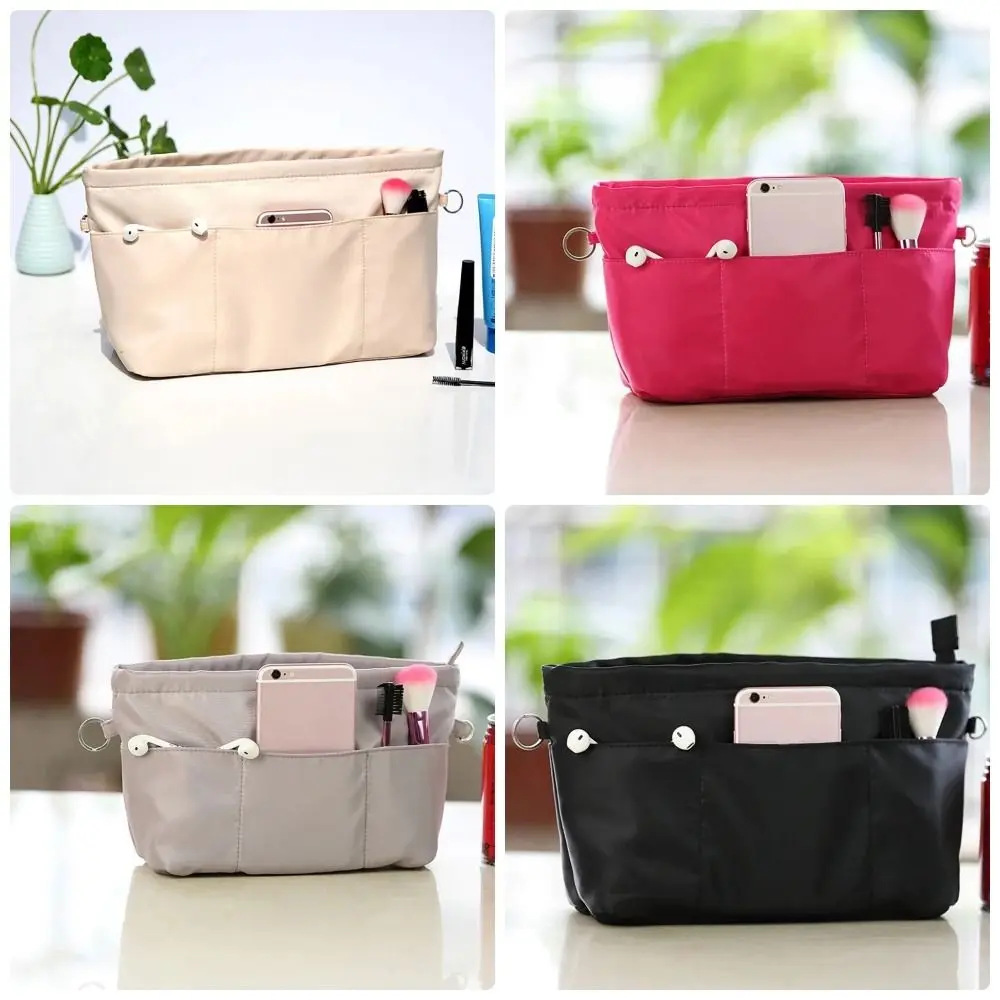 

1Pcs Felt Insert Cosmetic Bag New with Zipped Top Storage Bags Linner Bag Multi-Pocket Portable Handbag Organizer Women