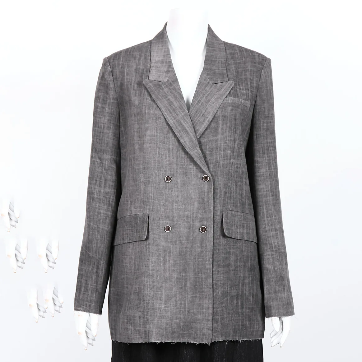 

Женский двубортный пиджак 2025 года, офисная куртка из полиэстера, осенне-зимняя уличная одежда, шикарная одежда для работы на выходные