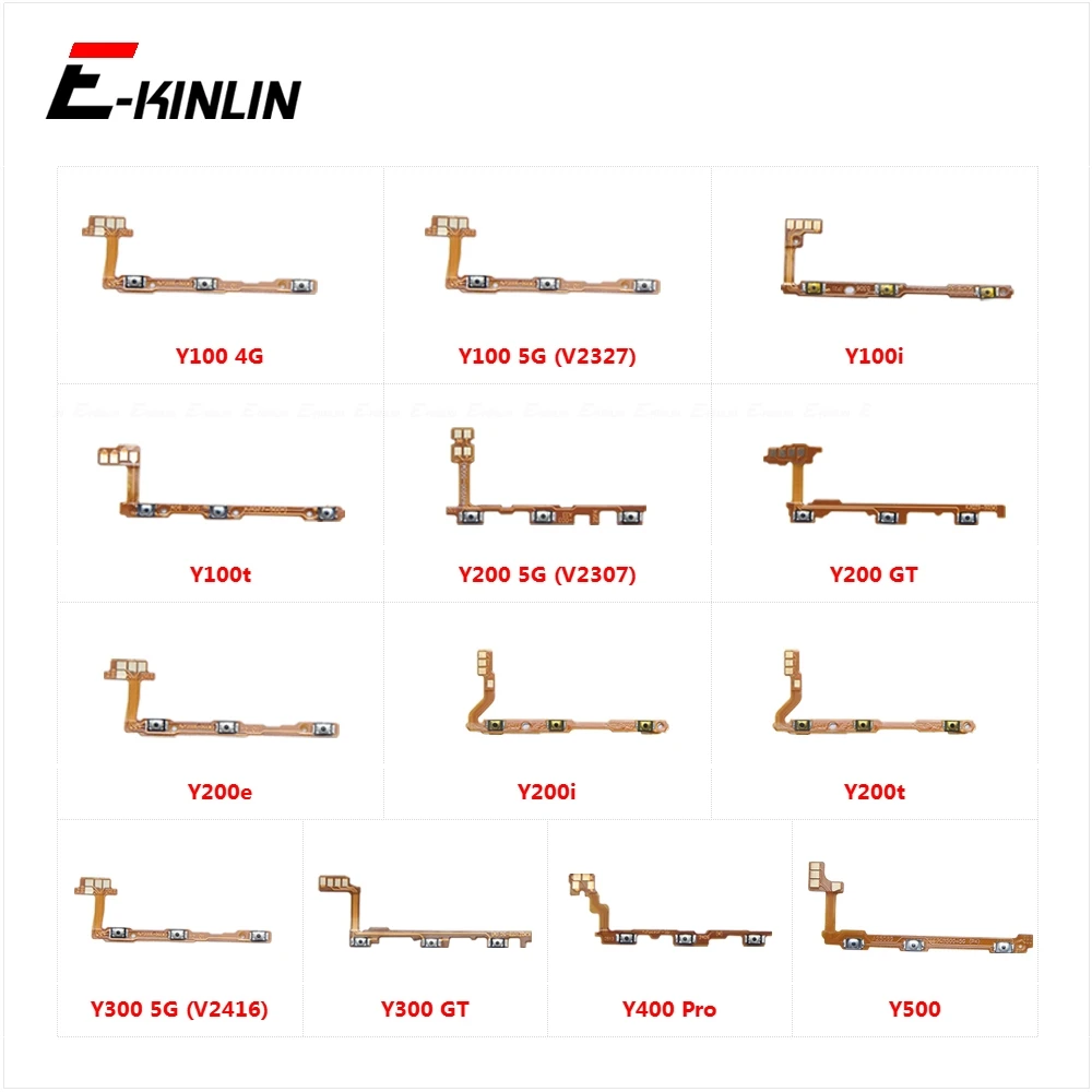 Power ON OFF Button Flex Cable For Vivo Y100 Y100i Y100t Y200 Y200e Y200i Y200t Y300 Y400 Y500 GT Pro 4G 5G Volume Key Parts