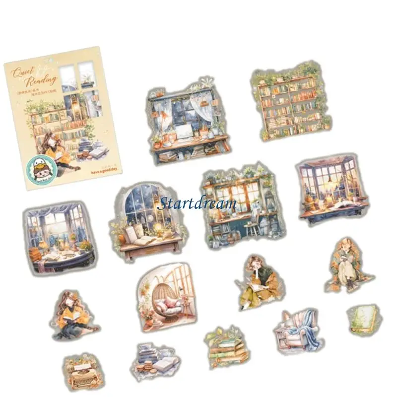 Aesthetic Scene Sticker Water Resistant PET Sticker for Journal Phone Case K92C