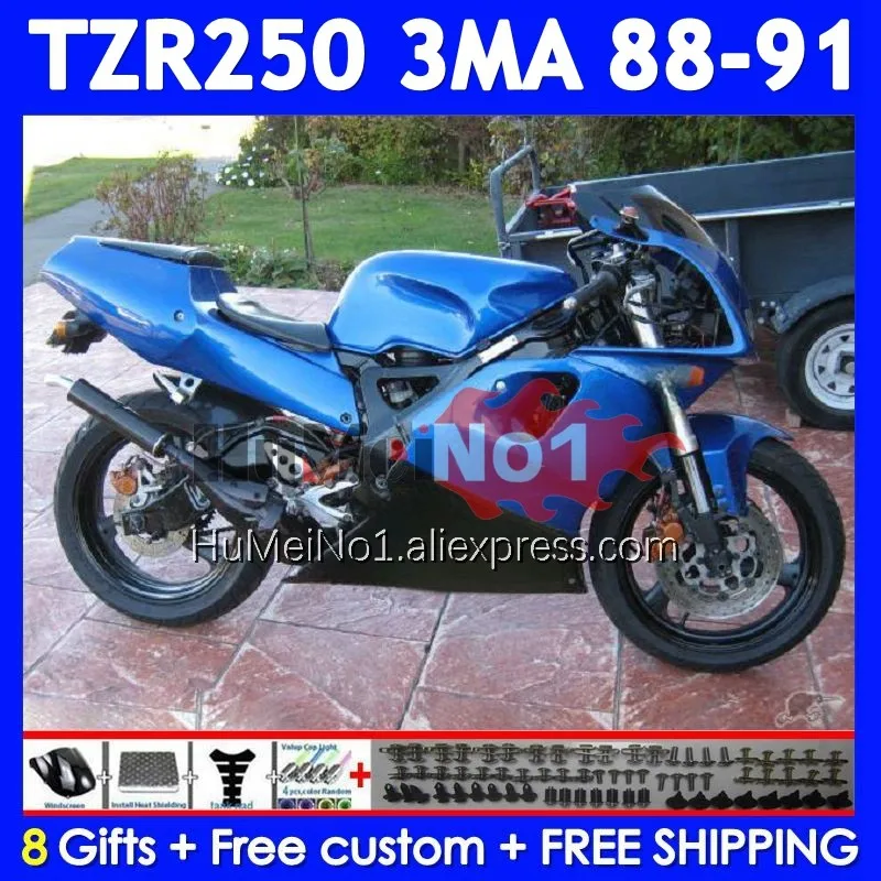 Kit For YAMAHA TZR-250 3MA TZR250 YPVS RS TZR Glossy blue 250 88 89 90 91 375No.13 TZR250R TZR250RR 1988 1989 1990 1991 Fairing