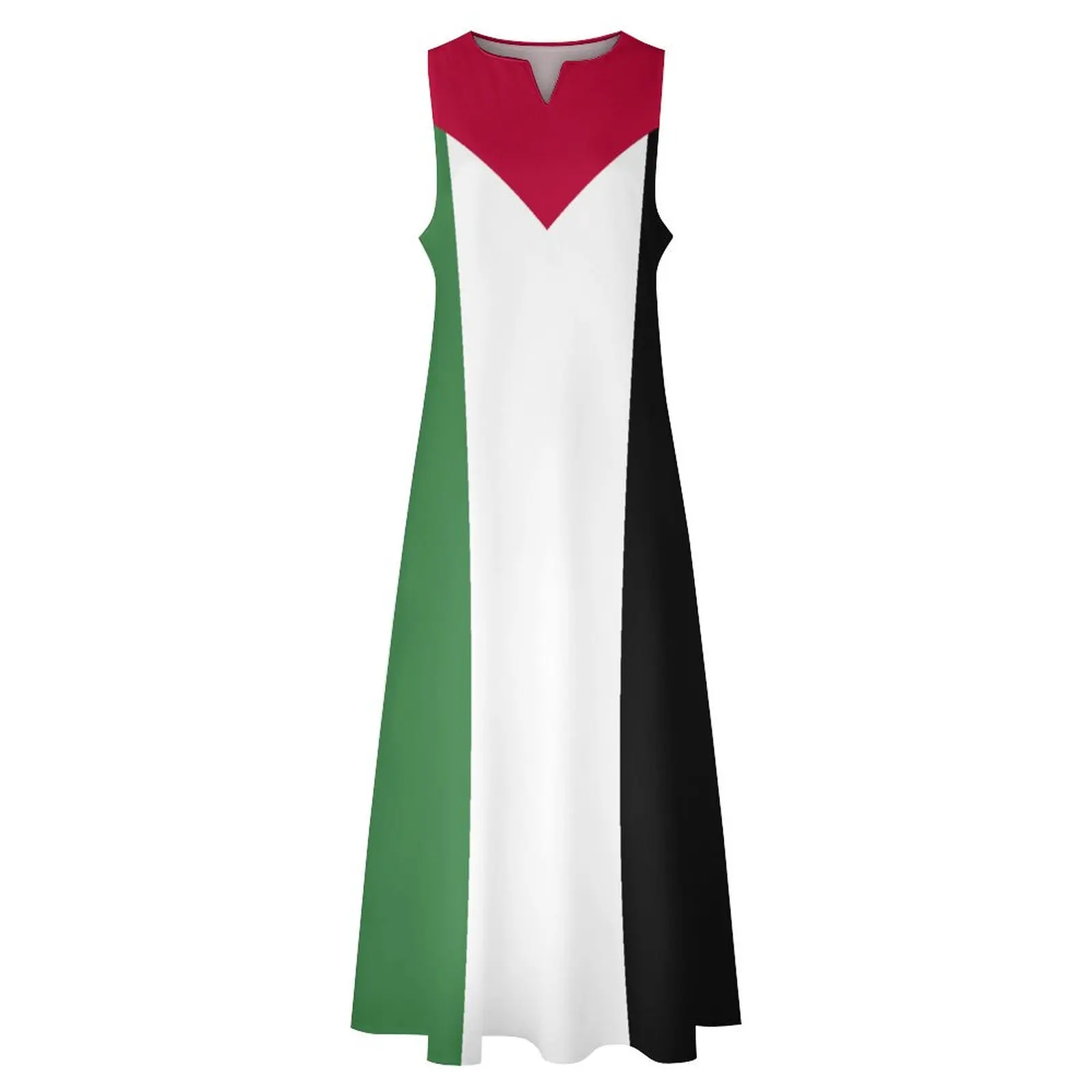 2024 Palestine Flag Long Dress Sealand Women\'s Summer Casual Short Sleeve Fashion Skirts