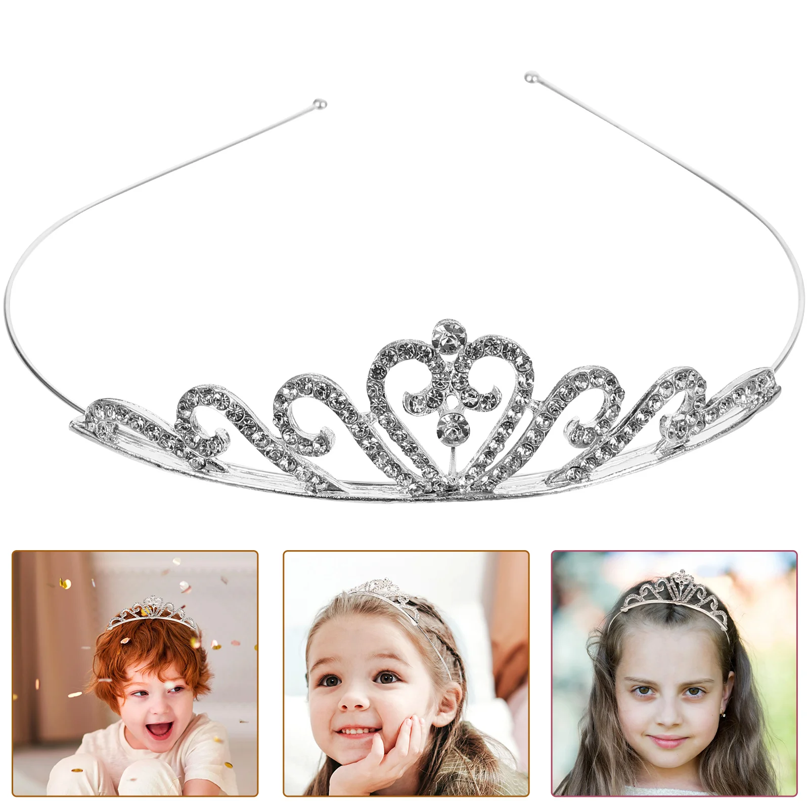 

Charming Hair Decoration Tiara Children Barrettes Prom Engagement Hairband Diamond Look