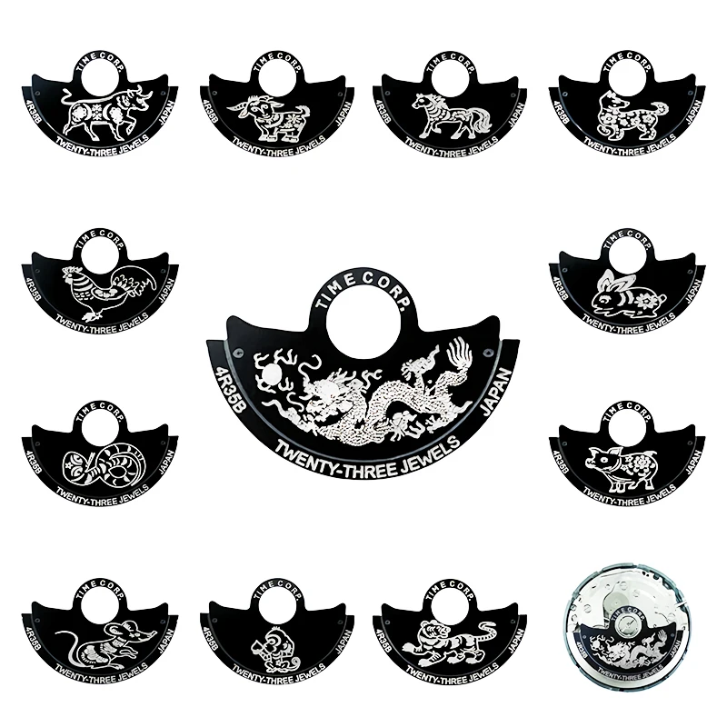 NH35 NH36 Black Automatic Hammer Rotor Patch Fit for 4R35 4R36 NH35 NH36 SKX007 SKX009 SRPD Movement Watch Repair Rotor Guard