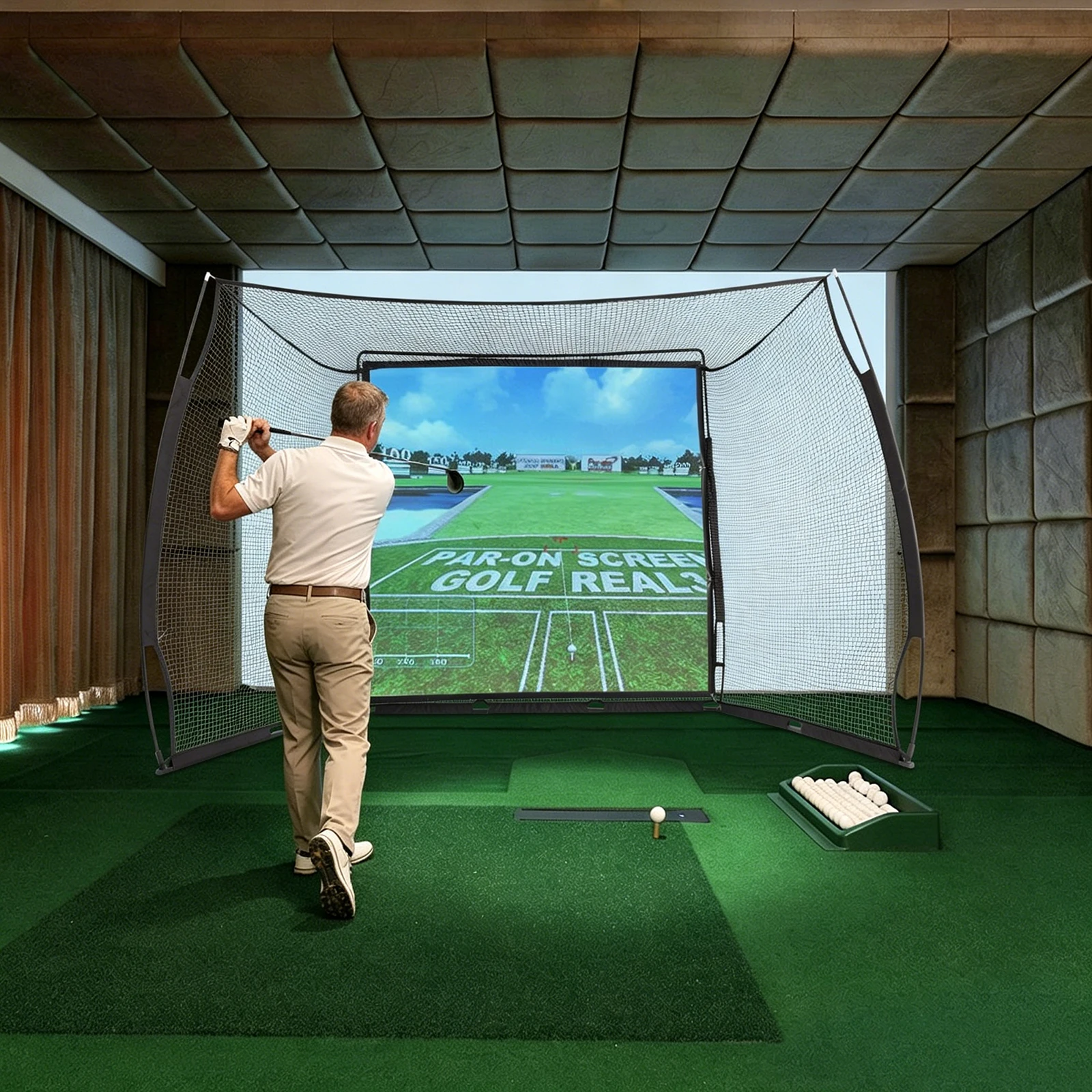 Practice Net Hitting - 검정색 실내 및 실외 골프 연습