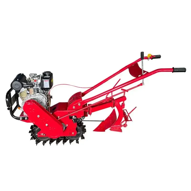 Copper gear track micro tiller gasoline ditcher plow diesel cultivator multifunctional sowing and fertilization