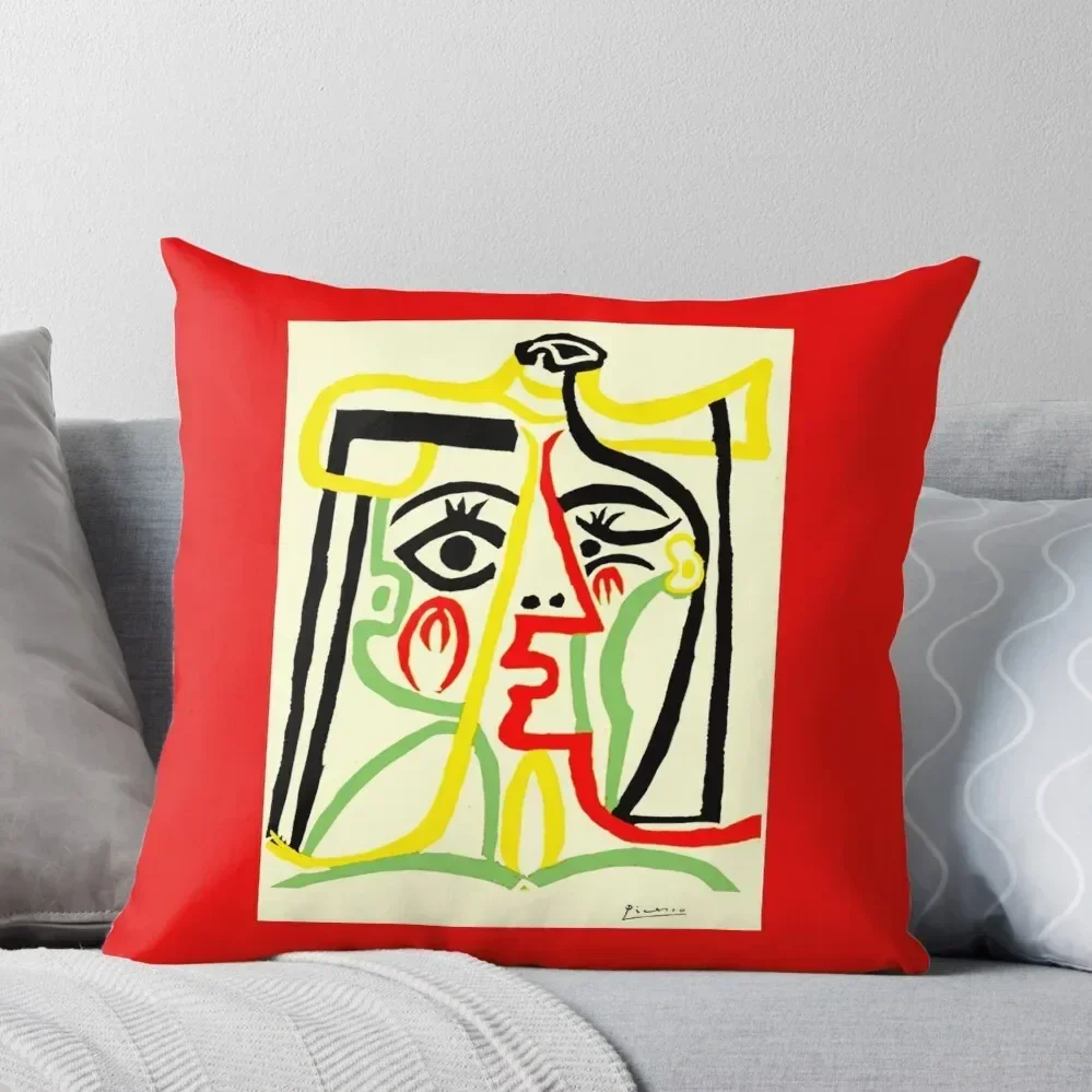 

TETE DE FEMME : Fantasy Abstract Painting Print Throw Pillow home decor items covers for pillows Christmas Pillows pillow