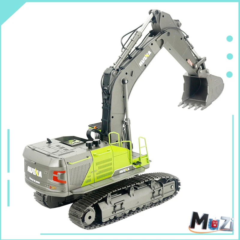 HN1593 Escavadeira de liga de simulação em grande escala de 22 canais modelo de veículo de engenharia de controle remoto acústico-óptico em grande escala