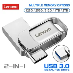 Lenovo 2TB 1TB USB Flash Drive OTG Type-C Pendrive 512GB Dual Pen Drive Flash Usb Memories 128GB Storage Devices For Ps5/ps4