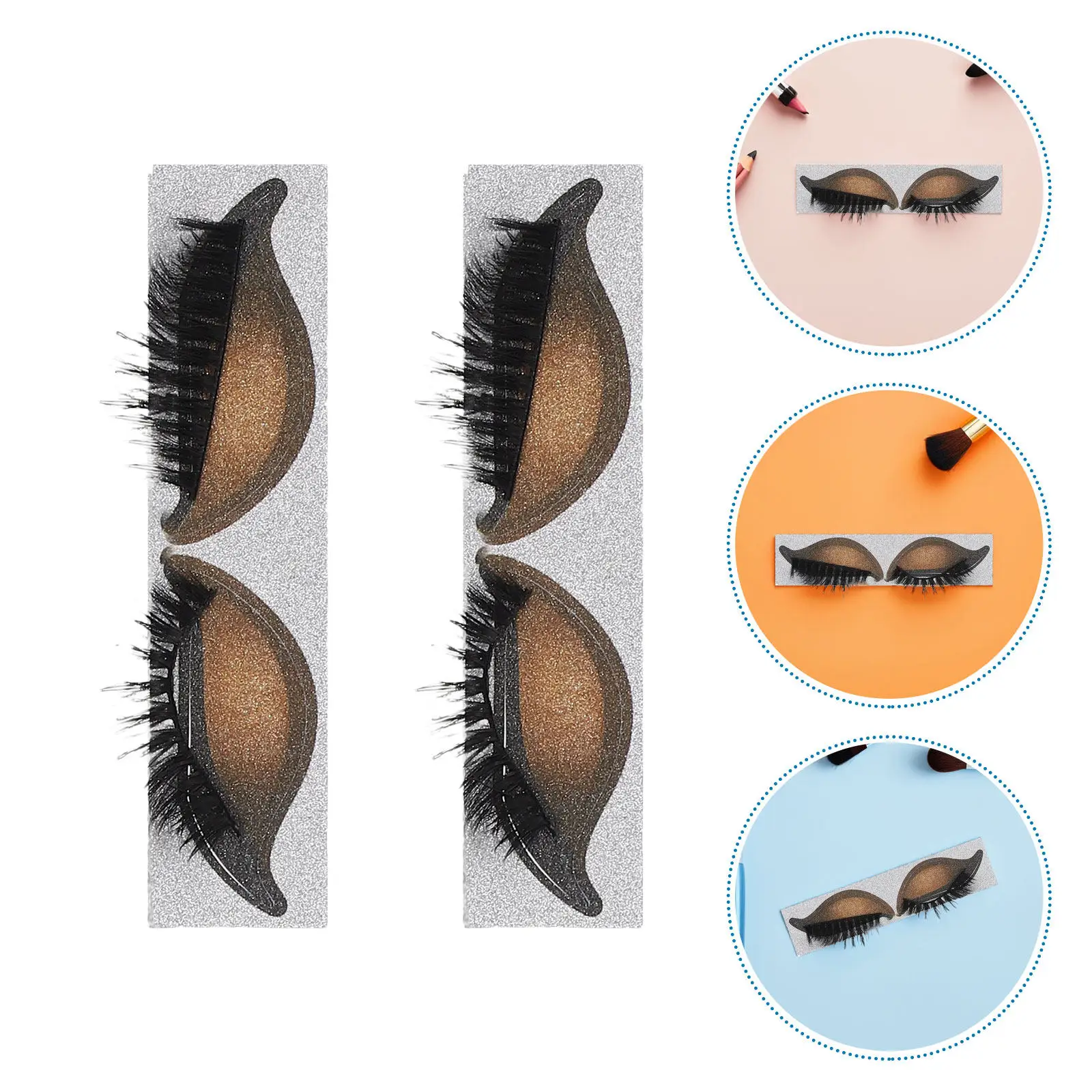 5Pairs Eye Shadow Eyelash Patch Set Easy Press on Makeup Stickers for Women All Day Comfortable Lightweight Glamorous Office to