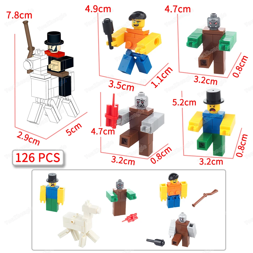 

Block World Undead figures Building Block Assembly Western Gunner Weapons Riding Defense Zombies Chase Scenes Model Gift Boy Toy