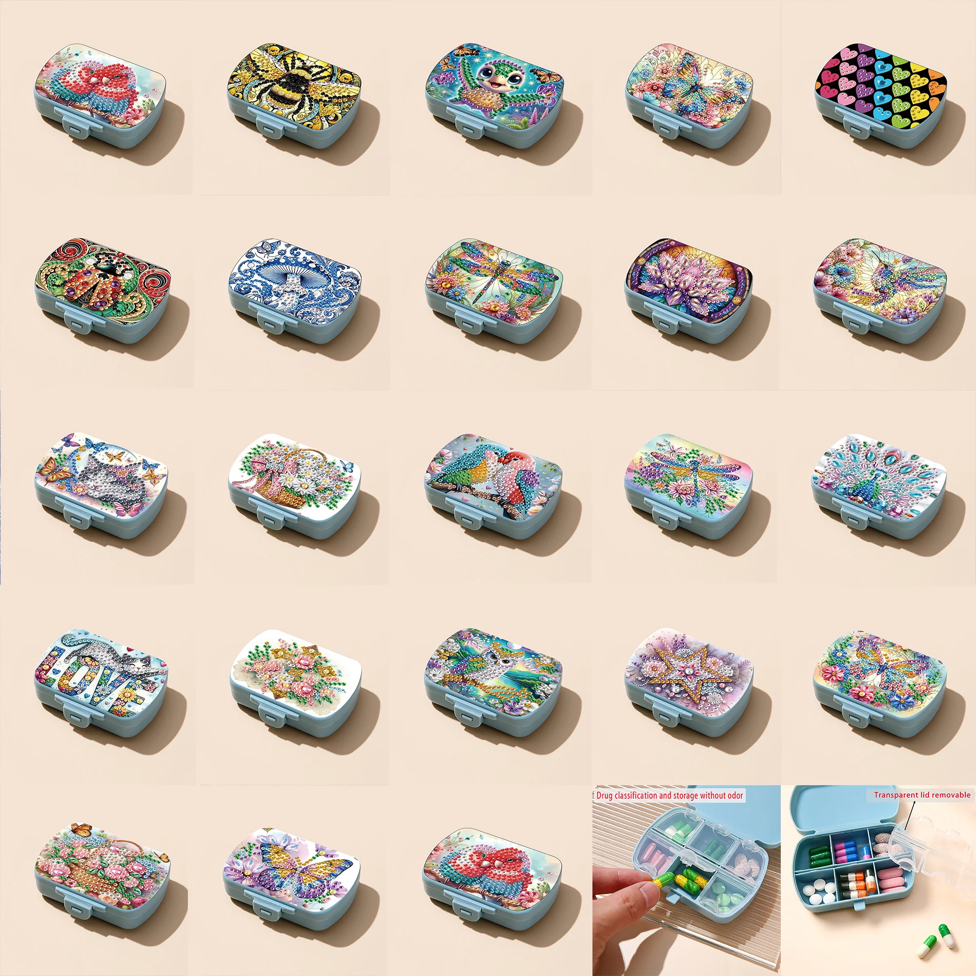 1PC 5D DIY Diamond Painting Pill Box Blind Box Random Shipping, each Box is Unique Works of Art, Come to Collect Your Exclusiv