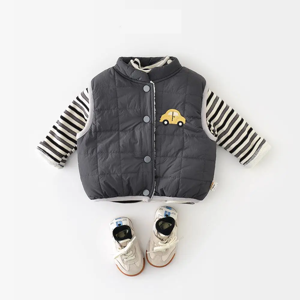 

2025 Winter New Baby Sleeveless Warm Vest Infant Girls Fleece Vest Cardigan Plus Velvet Thick Toddler Warm Jacket Baby Clothes